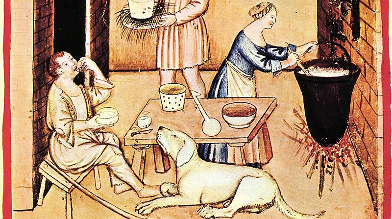 Medeltida illustration av hund