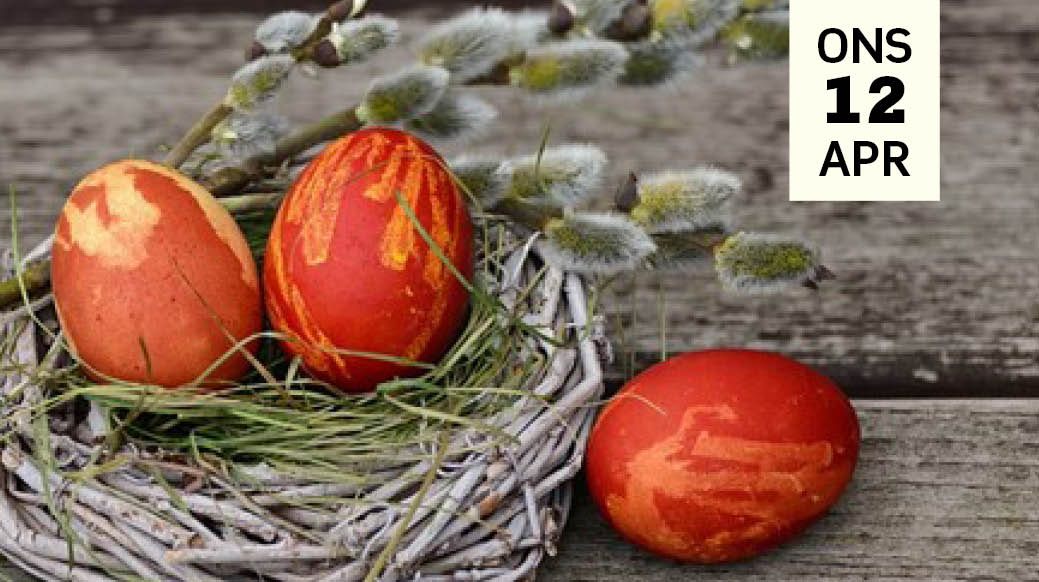 Rödmålade påskägg