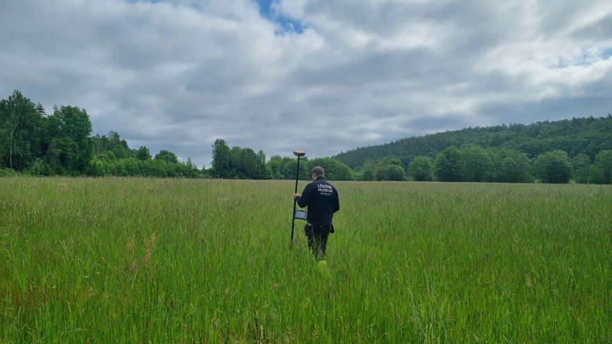 One of the archaeologists on a field.